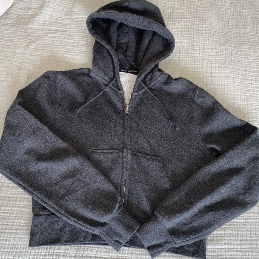 Brandy Melville Gray Zip-up